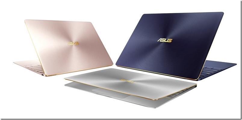 ASUS ZenBook 3_玫瑰金、皇家藍、石英灰