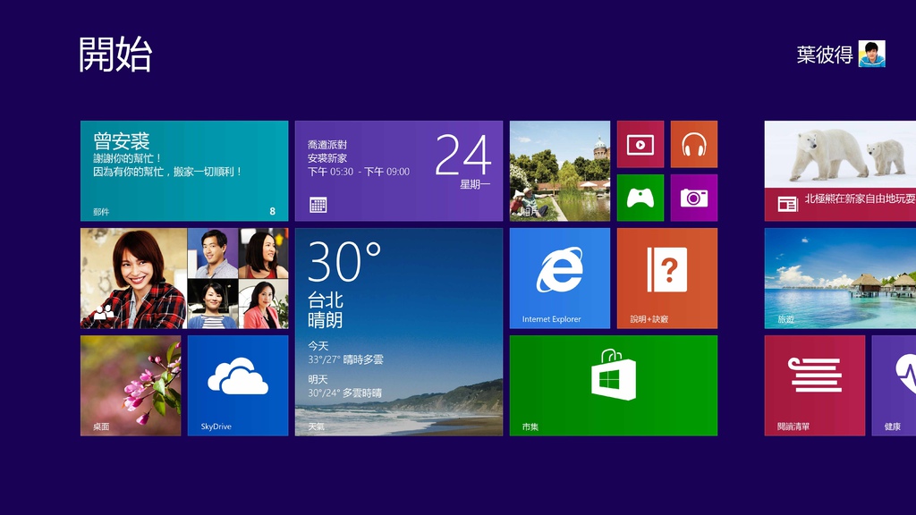 新聞照片4 Windows 8.1 開始畫面 (Start Screen)
