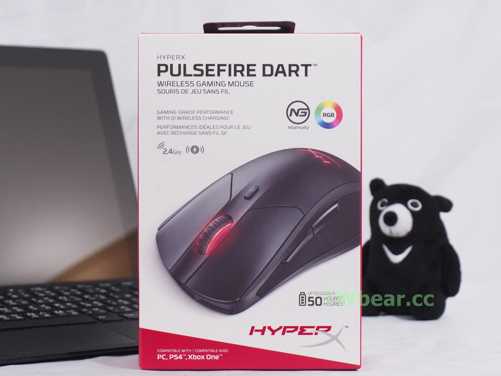 電腦周邊開箱評測 熱血拚搏就手 無線便利有線好用直覺讓人安心推薦的多元多介質可qi無線充電hyperx Pulsefire Dart無線電競滑鼠 換了再上 對自己好一點其實很簡單 熊愛3c 內含抽獎活動資訊 Yamaha機車一台 台灣熊部落格